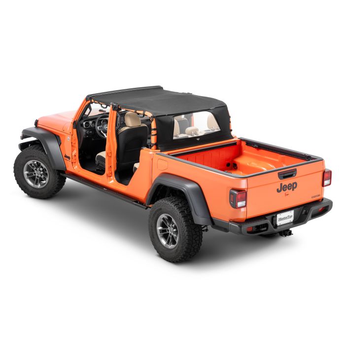 MasterTop  Bimini Top Plus & Wind Stopper Combo with Integrated Grab Handles  for Jeep Gladiator JT