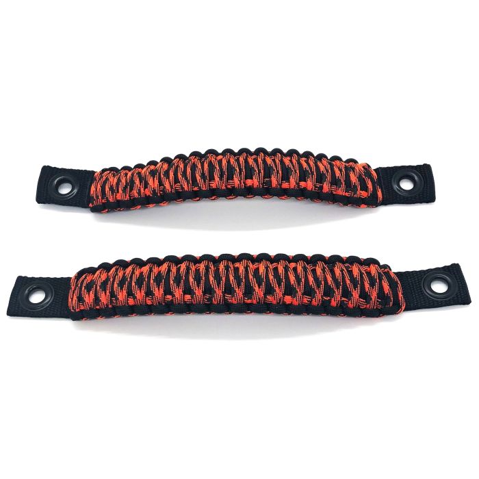 Jeep Wrangler Grab Handles Paracord JK Sound Bar Rear Side Pair Black/Orange Camo Bartact