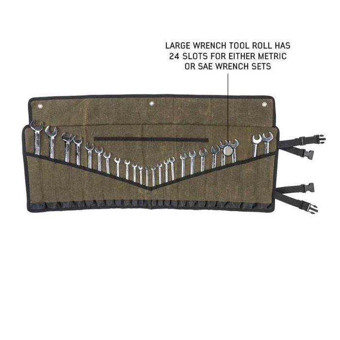 Overland Vehicle Systems  Waxed Canvas Wrench Tool Roll Storage Bag 