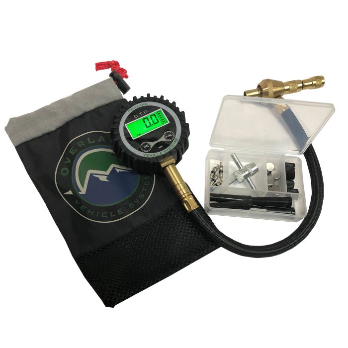 Overland Vehicle Systems 12020001 Digital Tire Deflator with Valve Stem Repair Kit & Storage Bag 