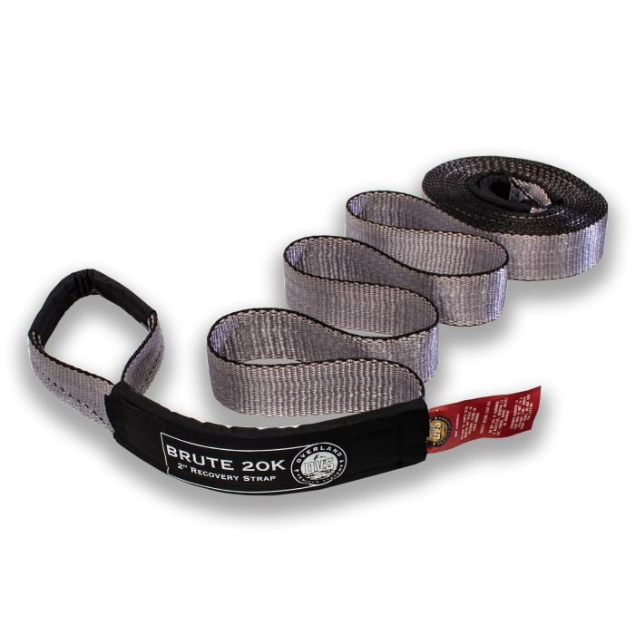 Overland Vehicle Systems  Tow Strap in Gray with Black Ends & Storage Bag 