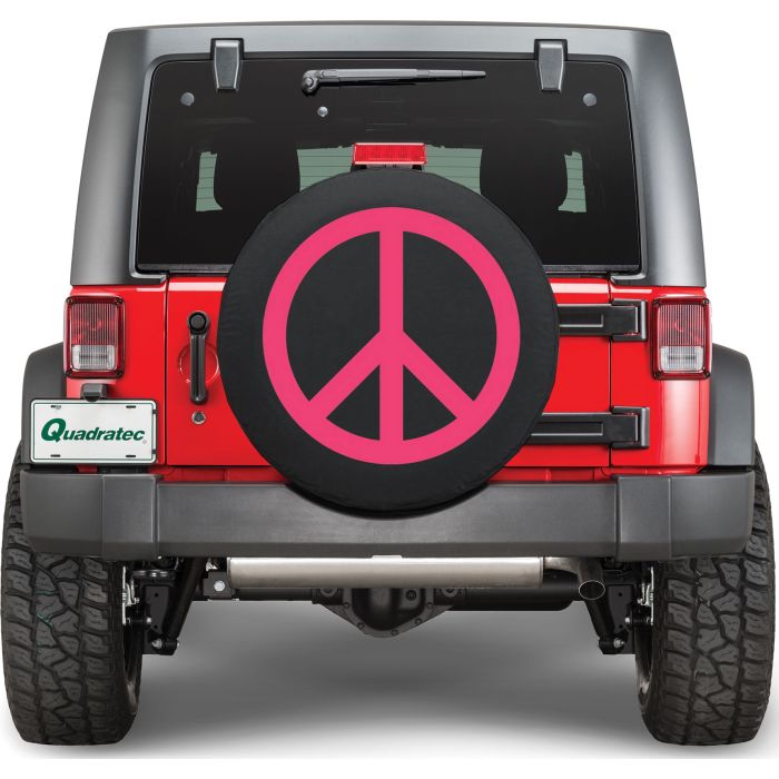 Quadratec  Pink Peace Sign Tire Cover 