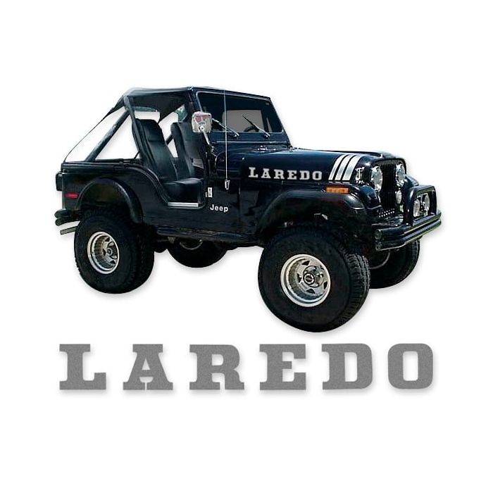 Phoenix Graphix  Laredo Vinyl Hood Graphics Kit for 70-95 Jeep CJ & Wrangler Vehicles