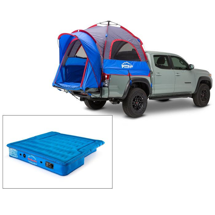 Pittman Outdoors EZ UP Truck Bed Tent with Air Bedz Inflatable Mattress Blue JT