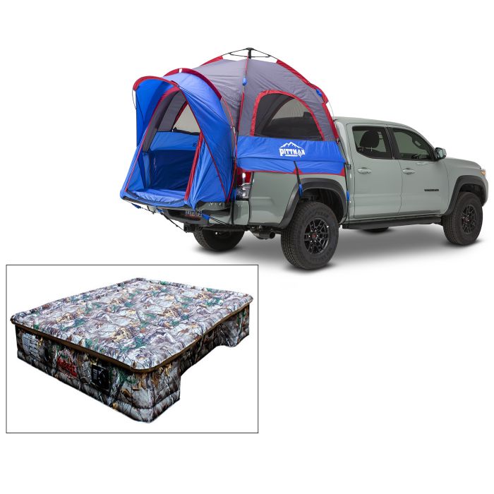 Pittman Outdoors EZ UP Truck Bed Tent with Air Bedz Inflatable Mattress Camo JT