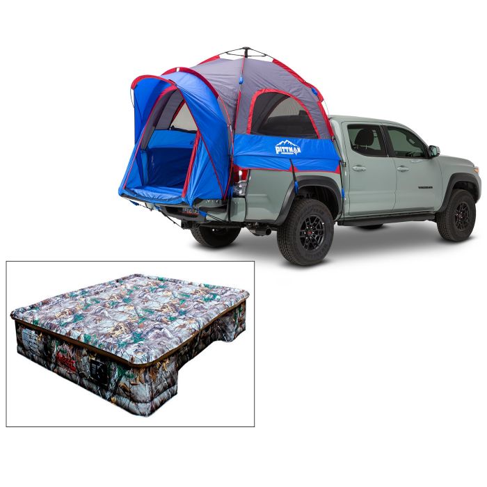 Pittman Outdoors EZ UP Truck Bed Tent with Air Bedz Inflatable Mattress Camo JT