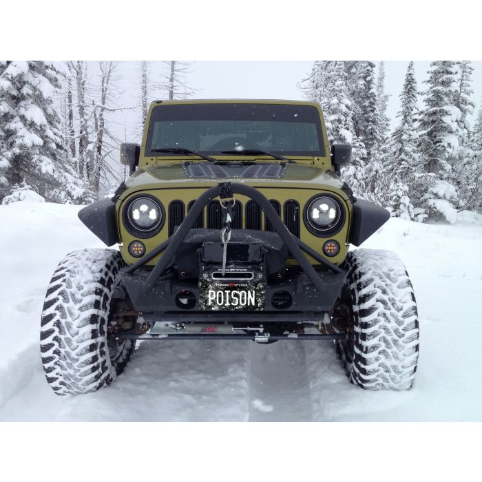 Poison Spyder 17-59-010-DST Brawler Lite Front Bumper with Trail Stinger, Tube Gussetts & D-Ring Tabs for 07-18 Jeep Wrangler JK