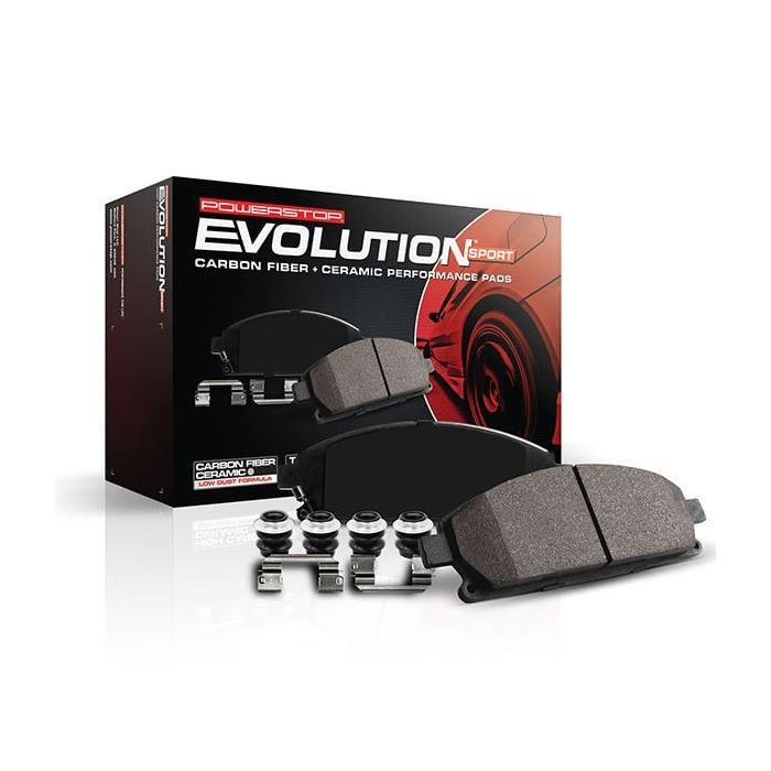 Power Stop  Z23 Evolution Sport Carbon-Fiber Brake Pads for 18-24 Jeep Wrangler JL Sport, Sport S, & Moab