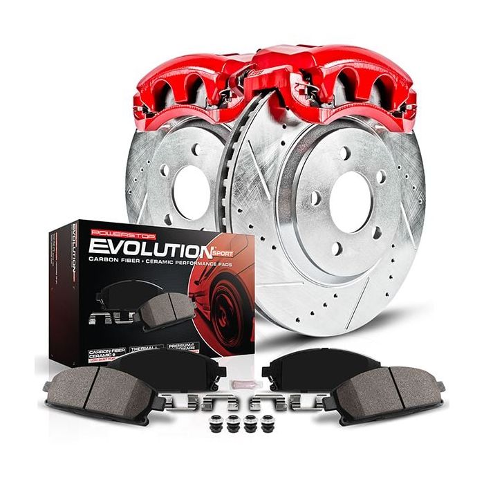 Power Stop KC7941A Z23 Evolution Sport Front Brake Upgrade Kit with Calipers for 18-24 Jeep Wrangler JL Sport