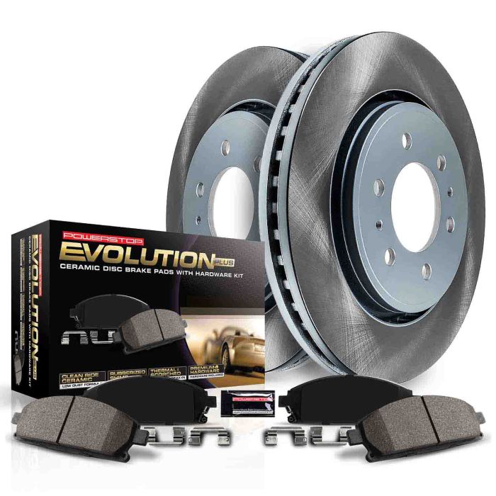 PowerStop SC2119 Z17 Semi-Coated Rotor Front Brake Kit for 90-99 Jeep Cherokee XJ, Wrangler YJ & TJ