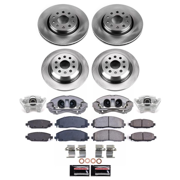 Power Stop KCOE7938A Z17 Stock Replacement Brake Kit with Calipers for 18-24 Jeep Wrangler JL Sahra or Rubicon