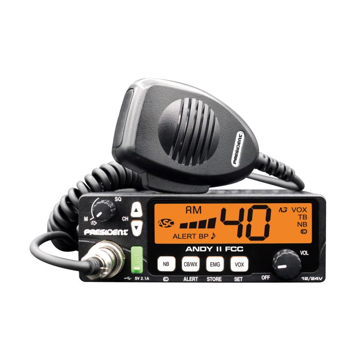 President Electronics TXUS076-1 Andy II FCC CB Radio 