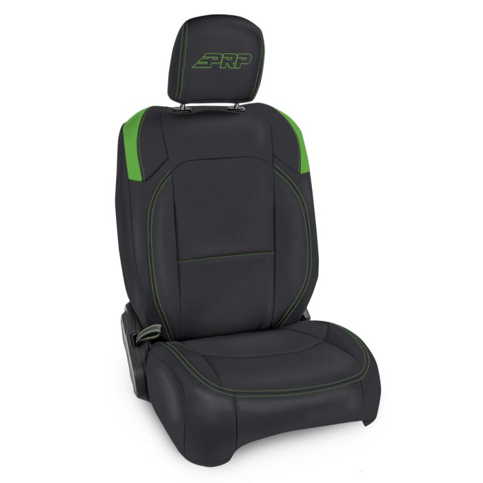 Front Seat Covers for Jeep Wrangler JL, 2 door; with Molle Back (Pair) - Black and Green