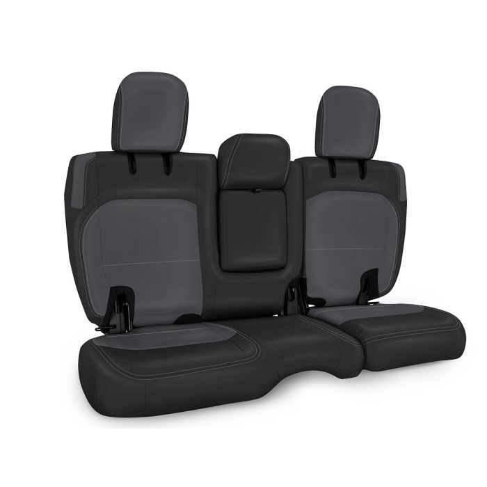 PRP RR SEAT CVR JLU LEATHER BLACK GRAY