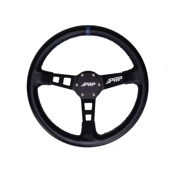 Deep Dish Leather Steering Wheel, Blue