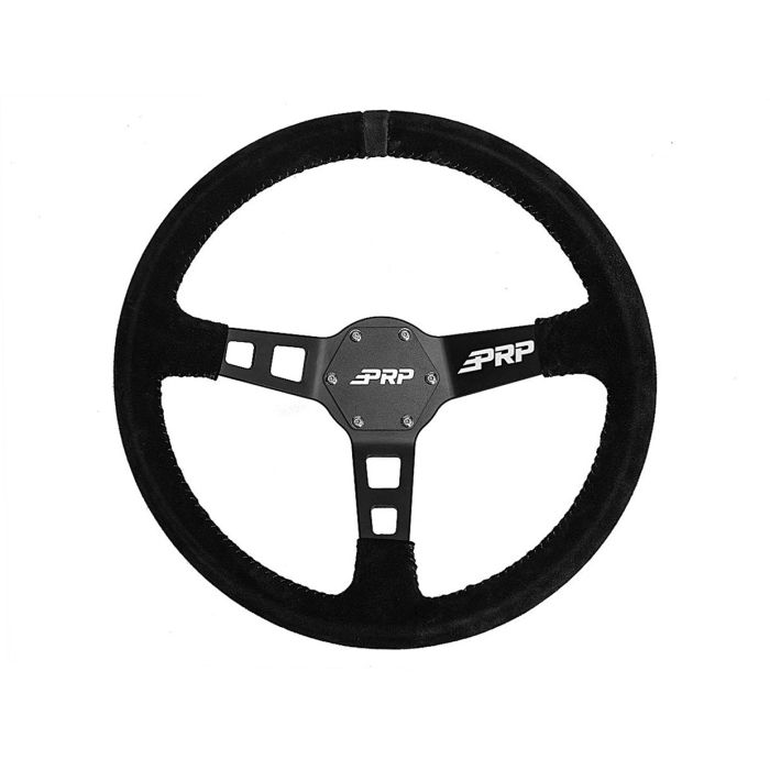Deep Dish Suede Steering Wheel, Black