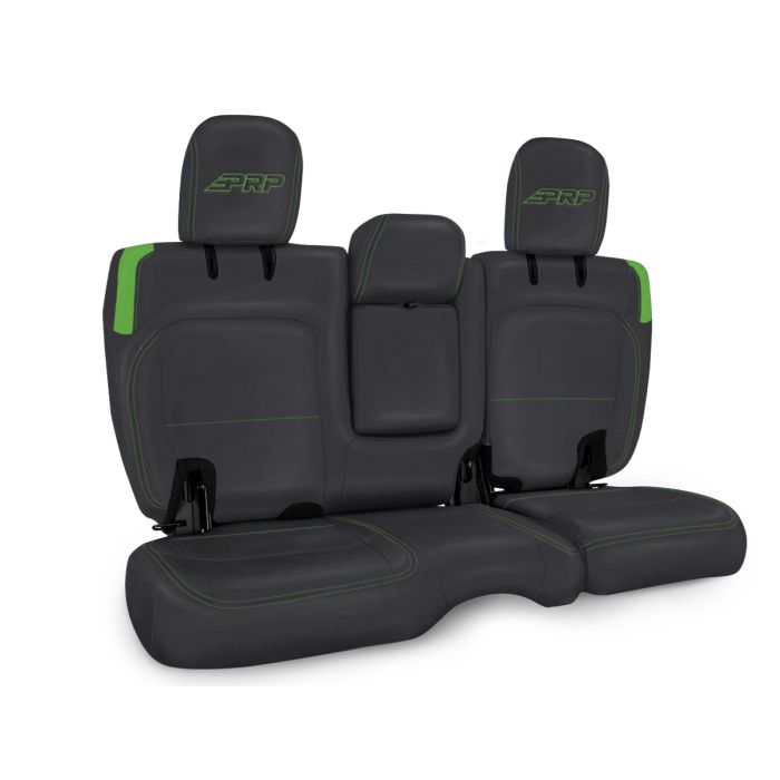 Rear Bench Cover for Jeep Wrangler JLU, 4 door with Armrest - Black and Green