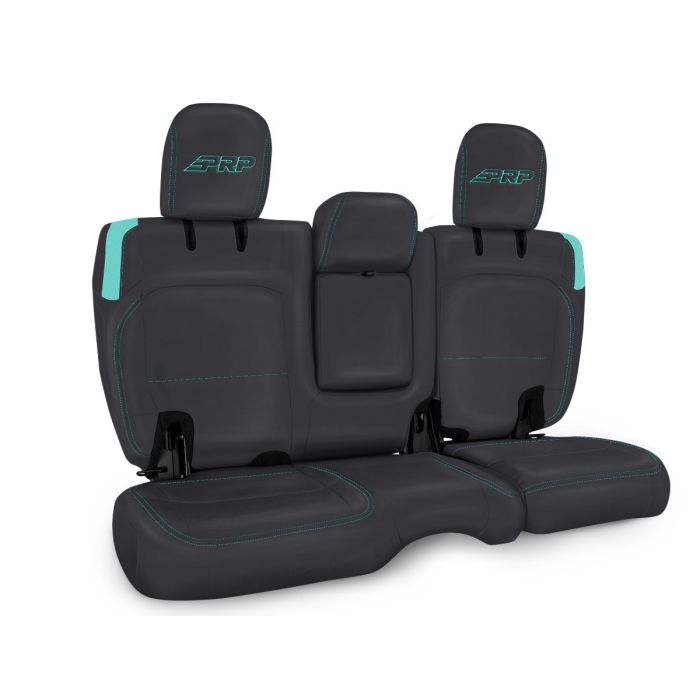 Rear Bench Cover for Jeep Wrangler JLU, 4 door with Armrest - Black and Teal