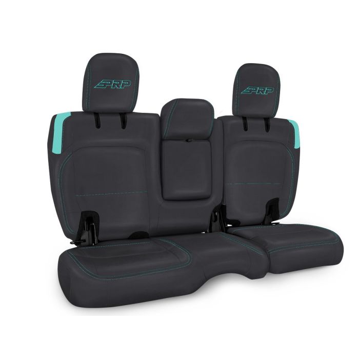 Rear Bench Cover for Jeep Wrangler JLU, 4 door with Armrest - Black and Teal