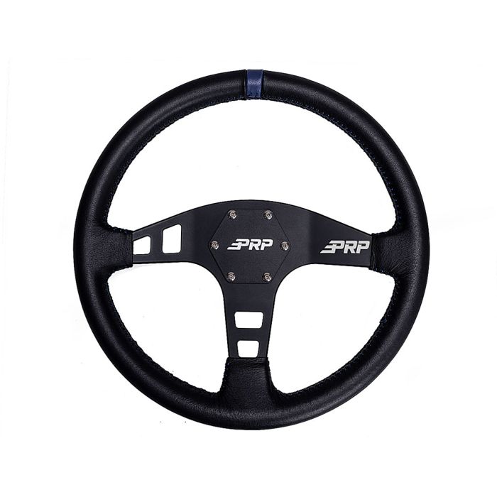 Flat Leather Steering Wheel, Blue