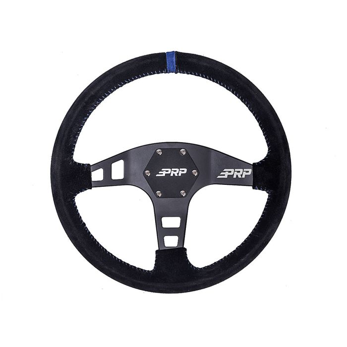 Flat Suede Steering Wheel, Blue