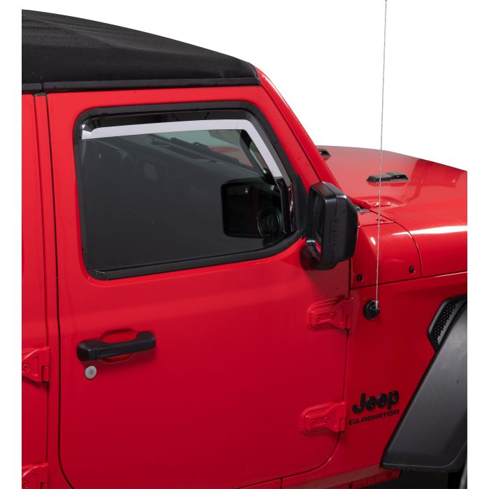 Putco  Element Chrome Window Visors  for 18-21 Jeep Wrangler JL & Gladiator JT