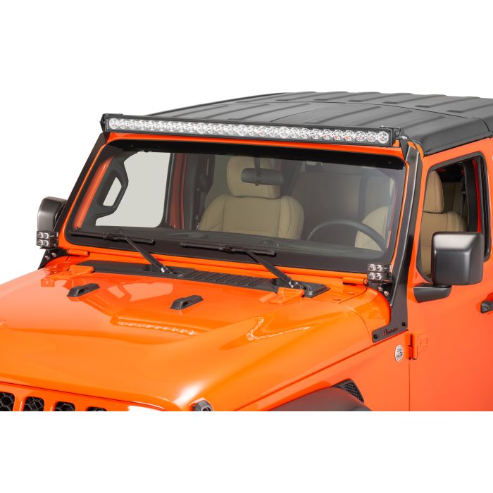 Quadratec  Windshield Light Bar Brackets w/ A-Pillar Light Mounts for 18-21 Jeep Wrangler JL & Gladiator JT