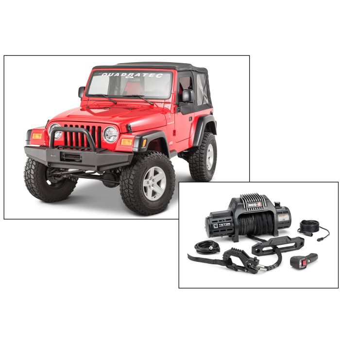 Quadratec  Winch Ready Bull Bar Front Bumpers for 97-06 Jeep Wrangler TJ & Unlimited