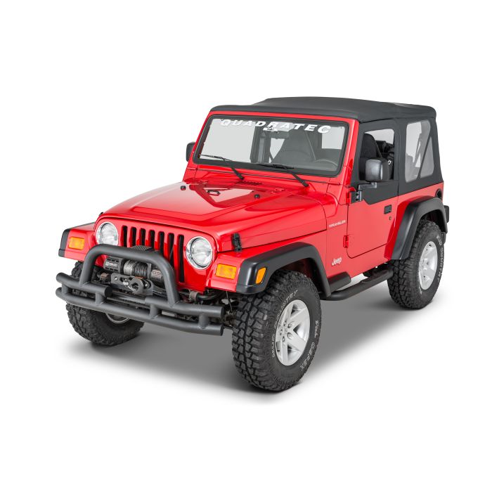 Quadratec  QR3 Dual-Tube Winch Mount Bumper with Hoop for for 76-06 Jeep CJ, YJ, TJ & Unlimited