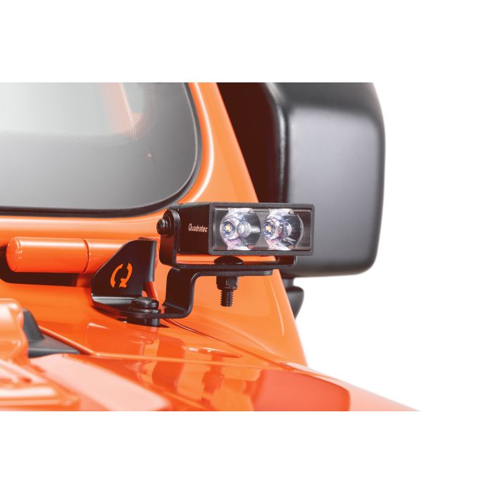 Quadratec  Windshield Hinge Mount Light Brackets for 18-23 Jeep Wrangler JL & Gladiator JT
