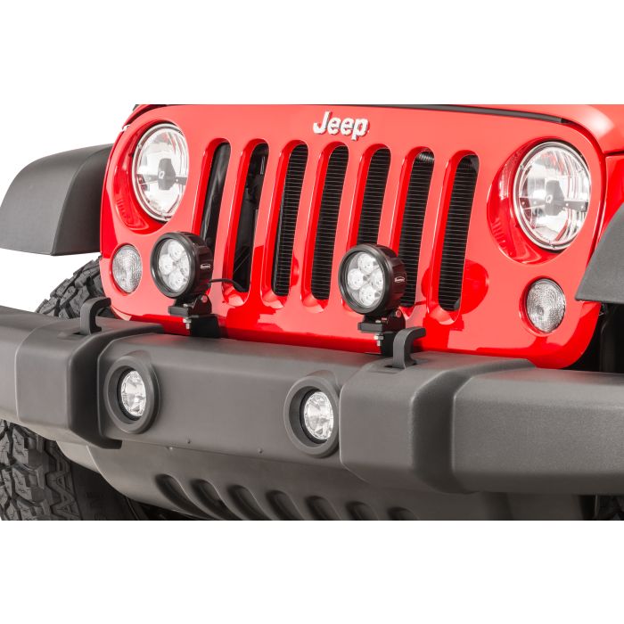 Quadratec  Hi Performance 4" Round LED Light Kit for 10-18 Jeep Wrangler JK