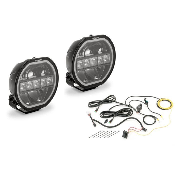 STEALTH 7" Round Auxillary Light W/Amber/White DRL Pair with Wiring Harness