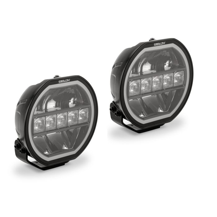 STEALTH 7" Round Auxillary Light W/Amber/White DRL 2Qty.