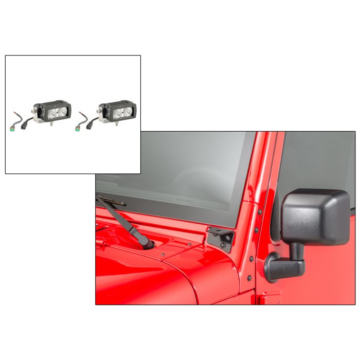 Quadratec  Windshield Light Pod Combo for 07-18 Jeep Wrangler JK 