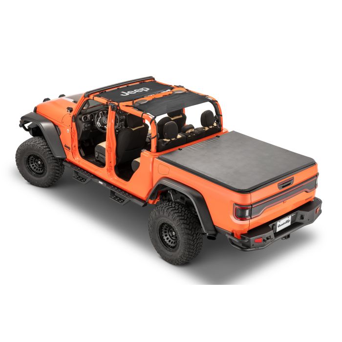 Quadratec Jeep Logo Freedom Mesh Bimini Plus Black JT