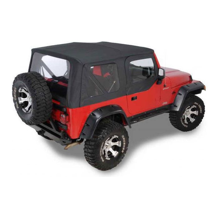 QuadraTop  Replacement Soft Top with Upper Doors & Clear Windows  for 97-06 Jeep Wrangler TJ