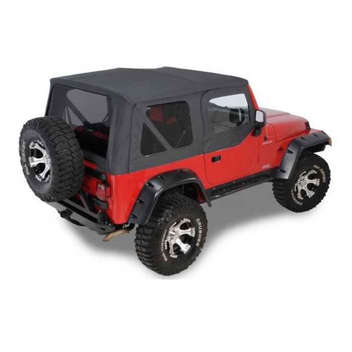 QuadraTop  Replacement Soft Top with Upper Doors & Tinted Rear Windows  for 97-06 Jeep Wrangler TJ