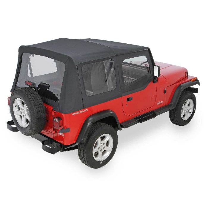 QuadraTop  Replacement Soft Top with Upper Doors & Clear Windows  for 88-95 Jeep Wrangler YJ