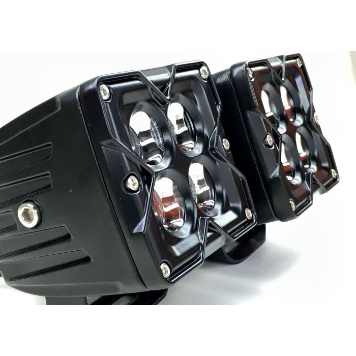 Quake LED  Seismic RGB 3" Cube Light Pair with Quad-Lock/Interlock Compatibility 