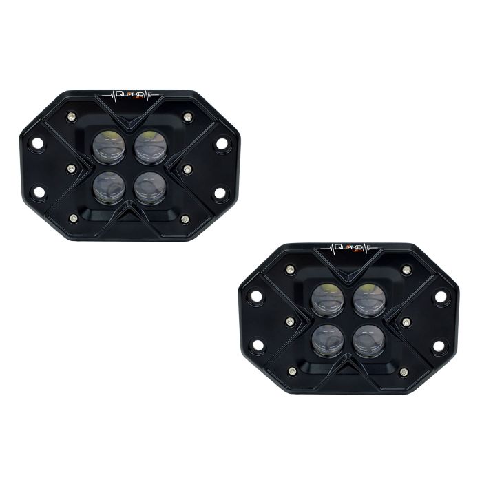 Quake LED QSE685 Seismic RGB Flush Mount LED Flood Light Pair 