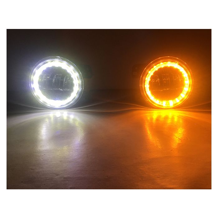 Quake LED QTE346 Halo 4" LED Fog Lights with DRL for 07-18 Jeep Wrangler JK