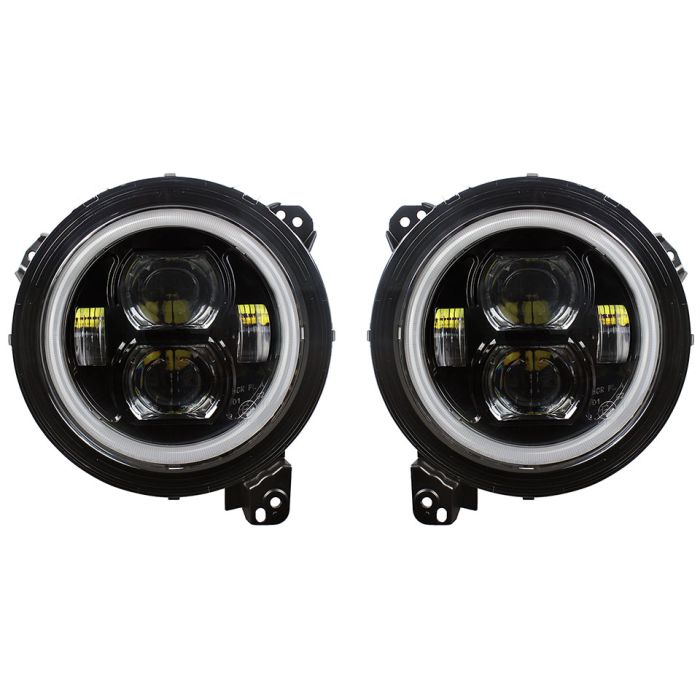 Quake LED QTE1039 RGB 9" LED Headlights with DRL Halo, and Sequential Turns for 18-22 Jeep Wrangler JL & 2022 Gladiator JT