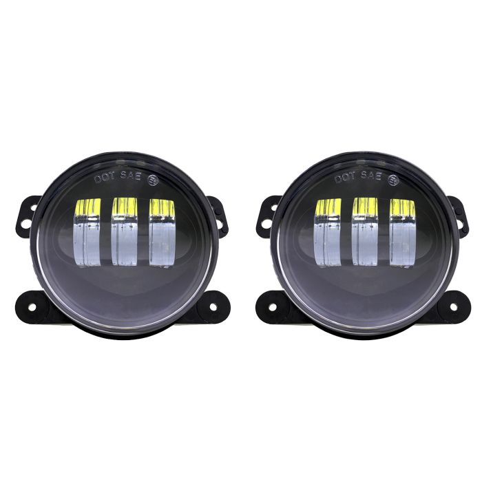 Quake LED QTE458 Halo 4" LED Fog Lights for 07-18 Jeep Wrangler JK