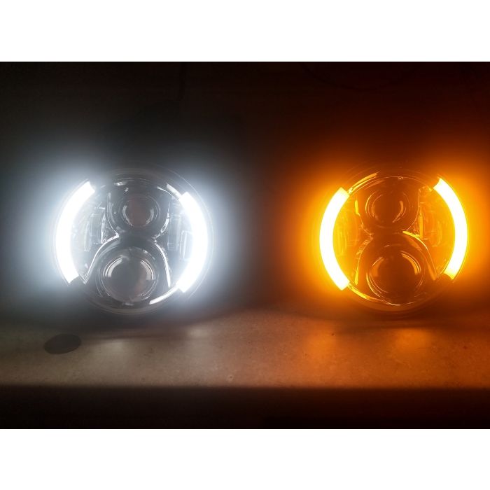 Quake LED  Tempest Half Halo 7" LED Headlight Kit for Jeep Wrangler JK, TJ & CJ