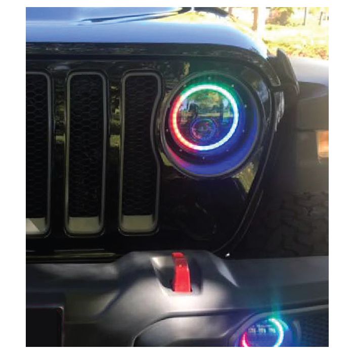 Quake LED QTE914 RGB Halo 9" LED Headlight Kit for 18-20 Jeep Wrangler JL & Gladiator JT