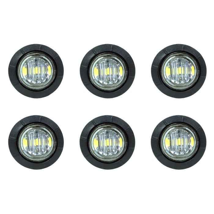 QUAKE LED WHITE SIDE MARKER LAMP 6PACK
