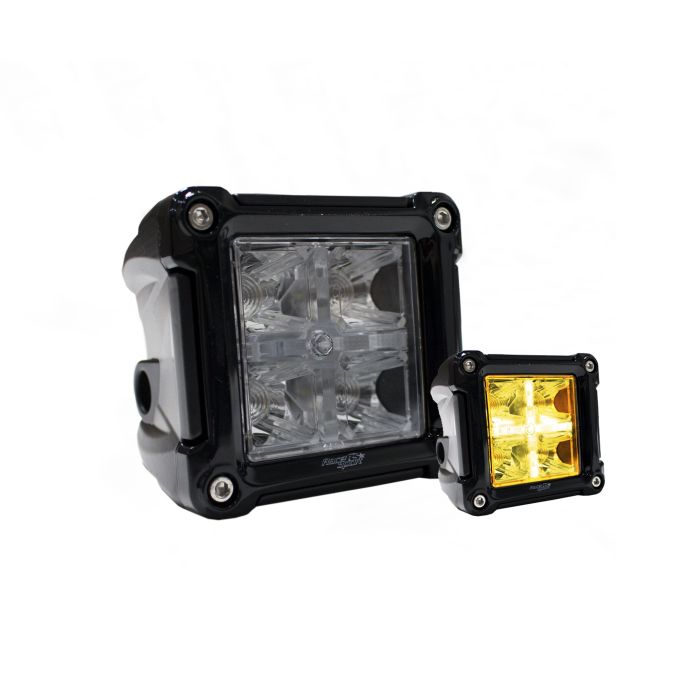 Race Sport Lighting RS3X3HALO Dual Function 3x3 Cube style Hi Power LED Spot Light with Amber Marker & Turn Signal Light Functions 
