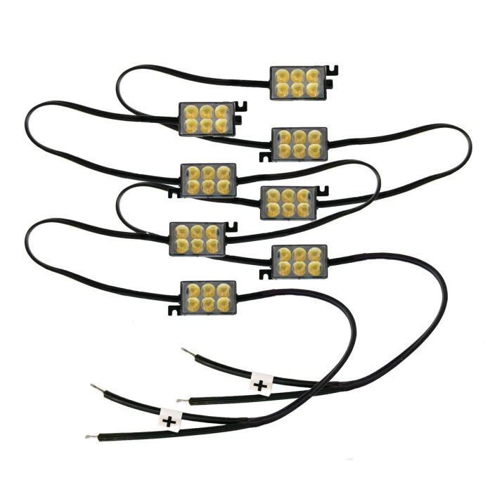 Race Sport Lighting RS-4P-LEDBED 8-POD LED Complete Bed Rail Pod Lighting Kit for 20-25 Jeep Gladiator JT