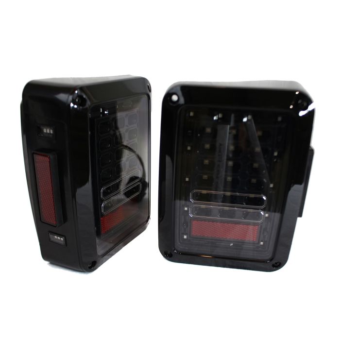 Race Sport Lighting RSJ10SLT Blackout LED Tail Lights for 07-18 Jeep Wrangler JK