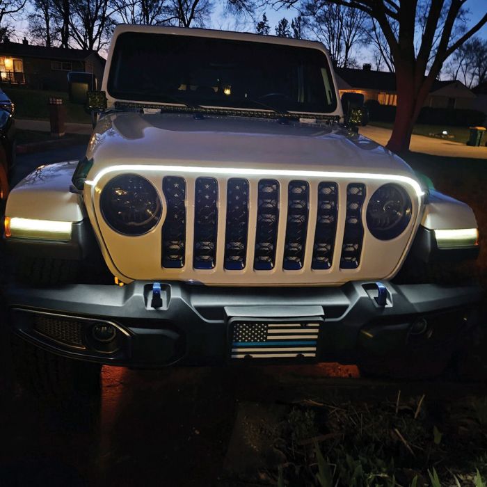 Race Sport Lighting HOODKIT2 LED Knight Rider Scanning Hood Brow DRL Flex Cool White Kit 